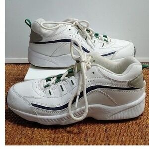 Easy Spirit ROMY Womens Sneakers Size 6M White Green Blue Leather Textile